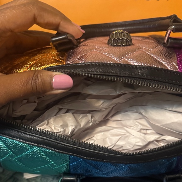Brand New!!Kurt Geiger Purple, Blue, Gold, and Silver Quilted Satchel - Picture 8 of 8